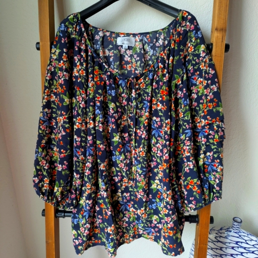 Jade By Johnny Was Women's Floral Blouse - Size XL